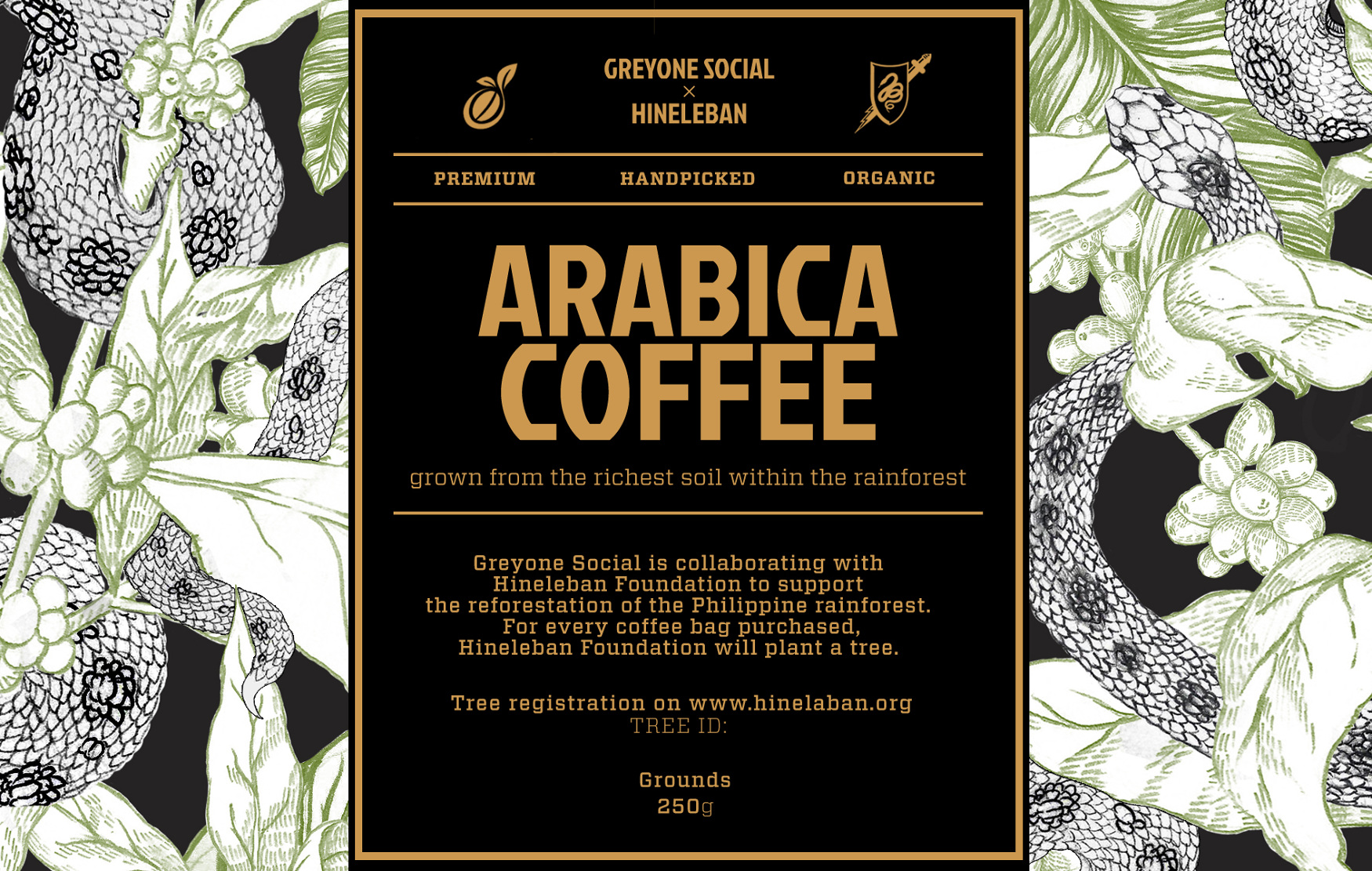 Hineleban Arabica Coffee x Greyone Social packaging - Nadine Layon, image size:1750x1111