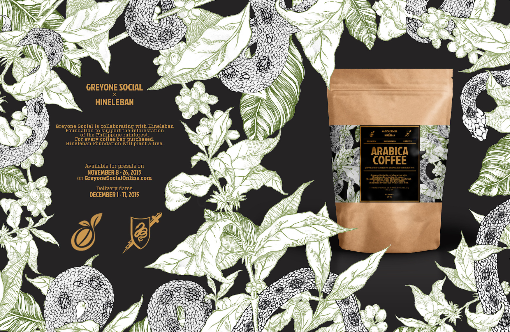 Hineleban Arabica Coffee x Greyone Social packaging - Nadine Layon, image size:1750x1141