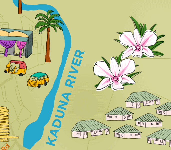 Map of Kaduna, Nigeria - Claire Rollet illustrator