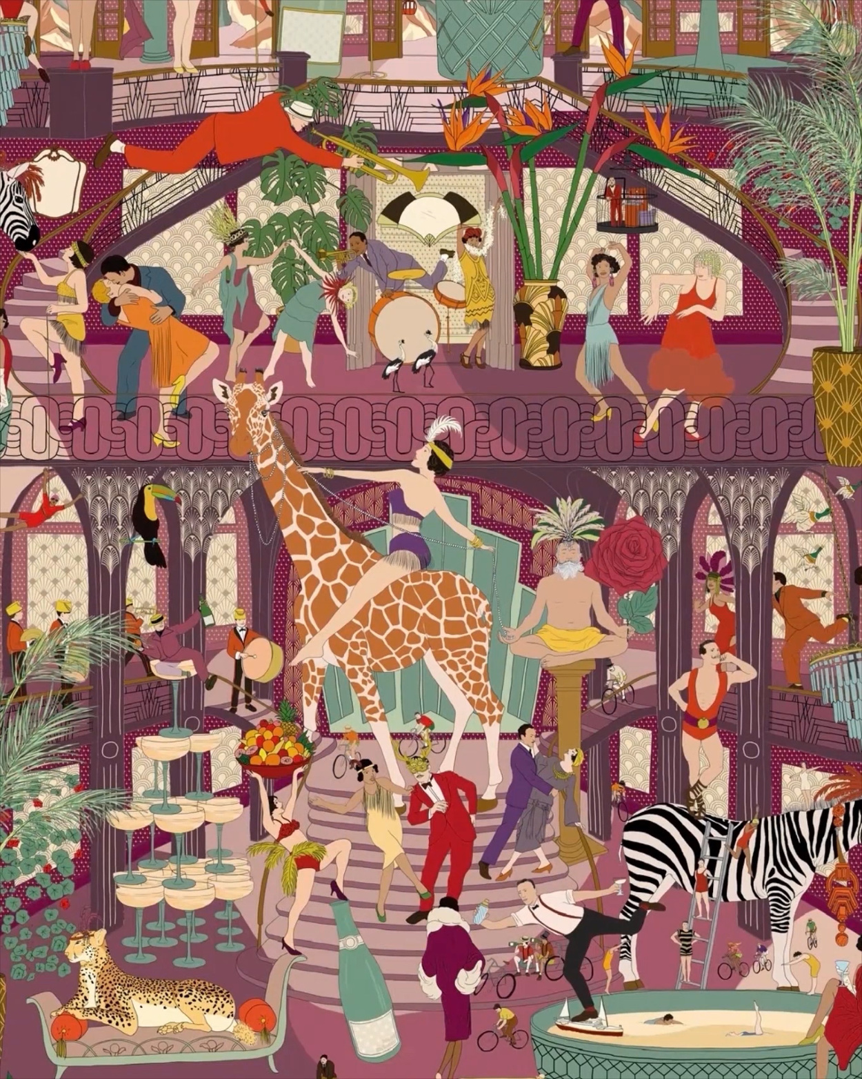 Wallpaper Design - Mayhem Mansion - Claire Rollet illustrator