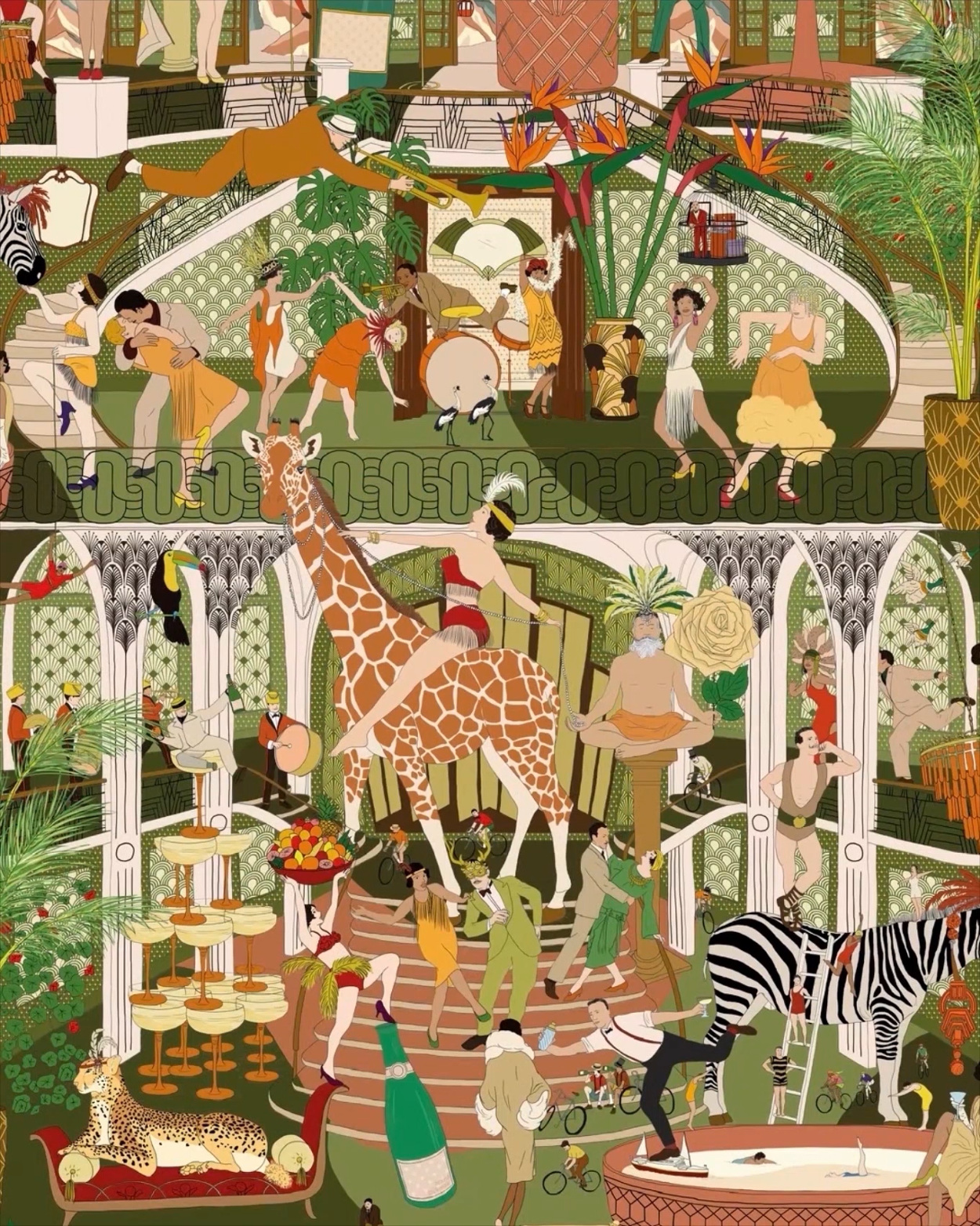 Wallpaper Design - Mayhem Mansion - Claire Rollet illustrator