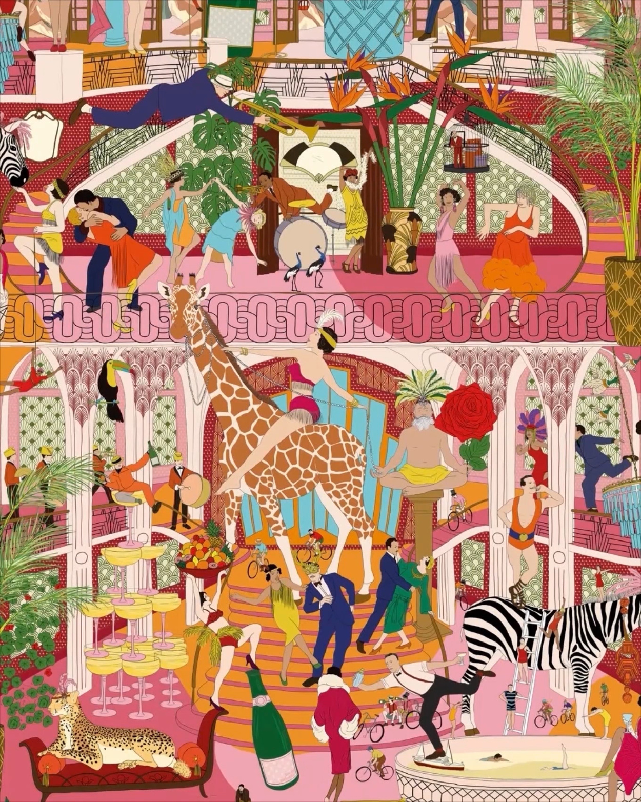 Wallpaper Design - Mayhem Mansion - Claire Rollet illustrator