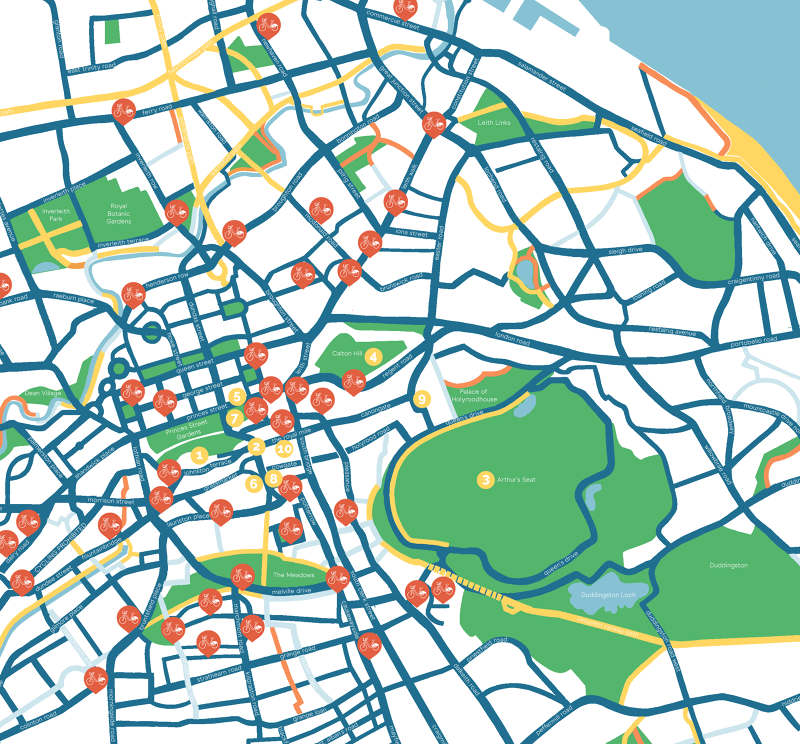 Edinburgh Cycle Map Miranda Smith