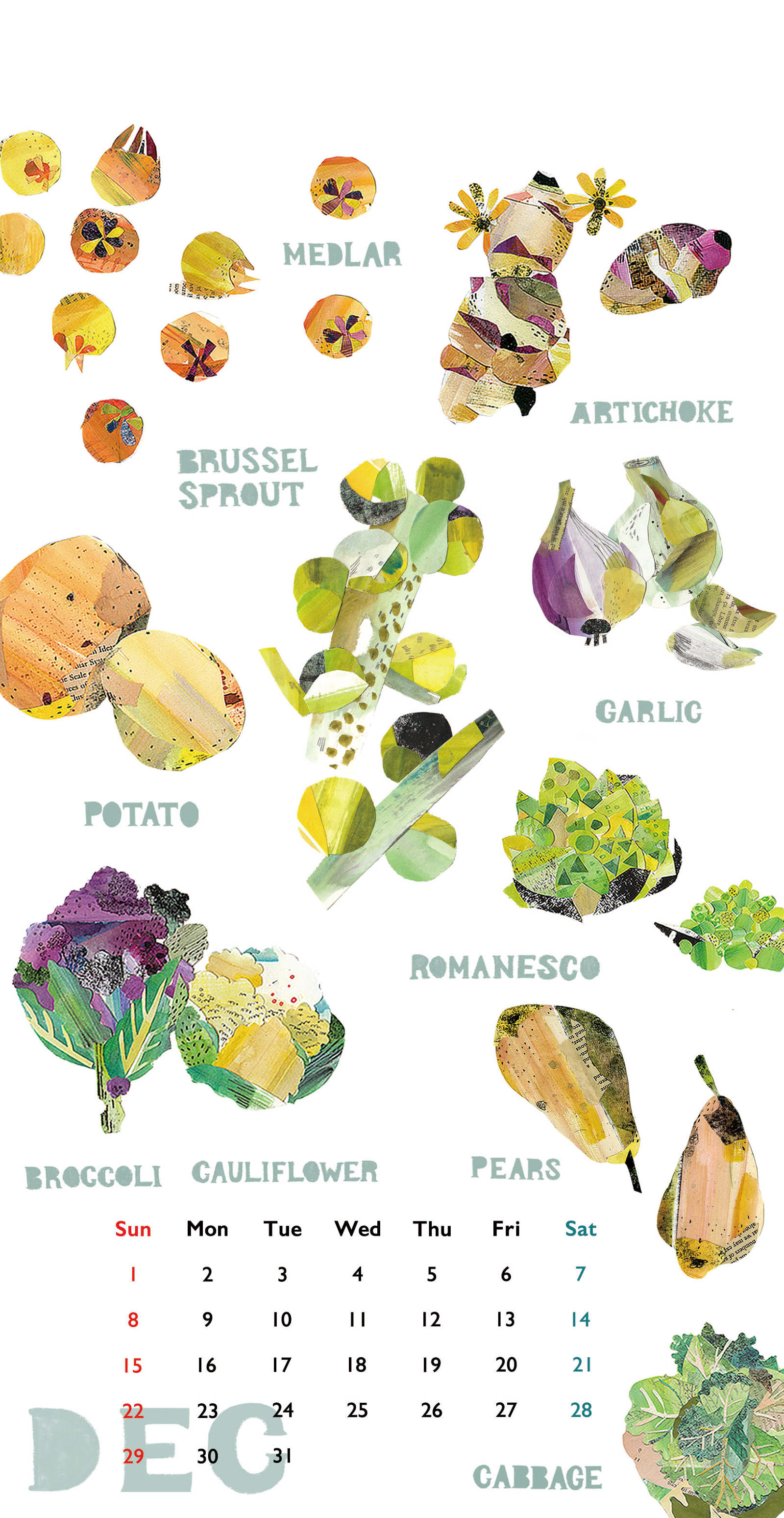 Seasonal Fruit and Vegetables Calendar YING ILLUSTRATION