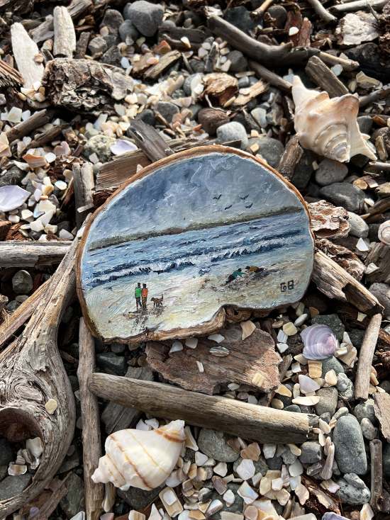 Beach Treasure No.8 '2 children playing on a beach' - Chris O