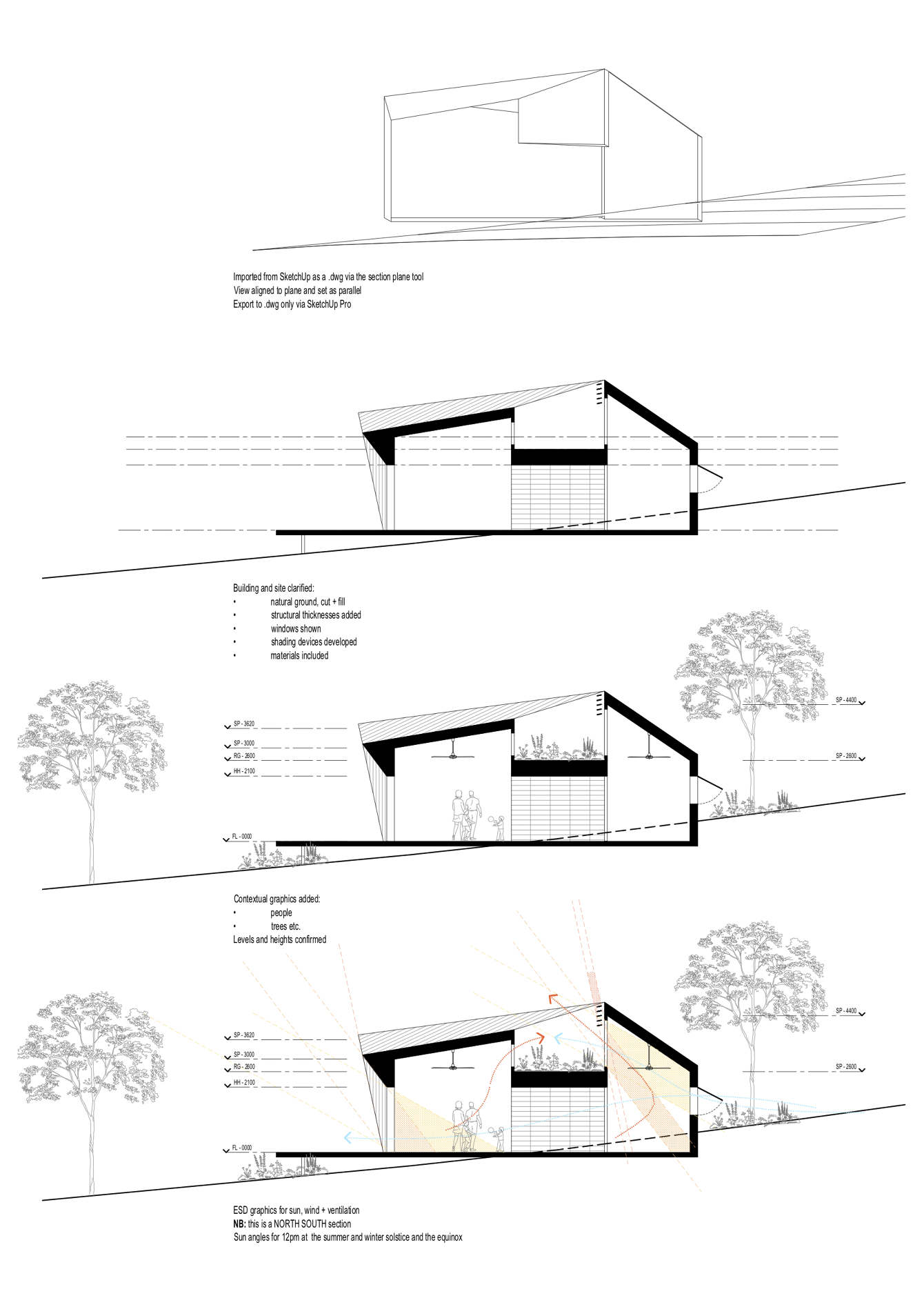 Massing, Sections + Shadow Diagrams - Frankie
