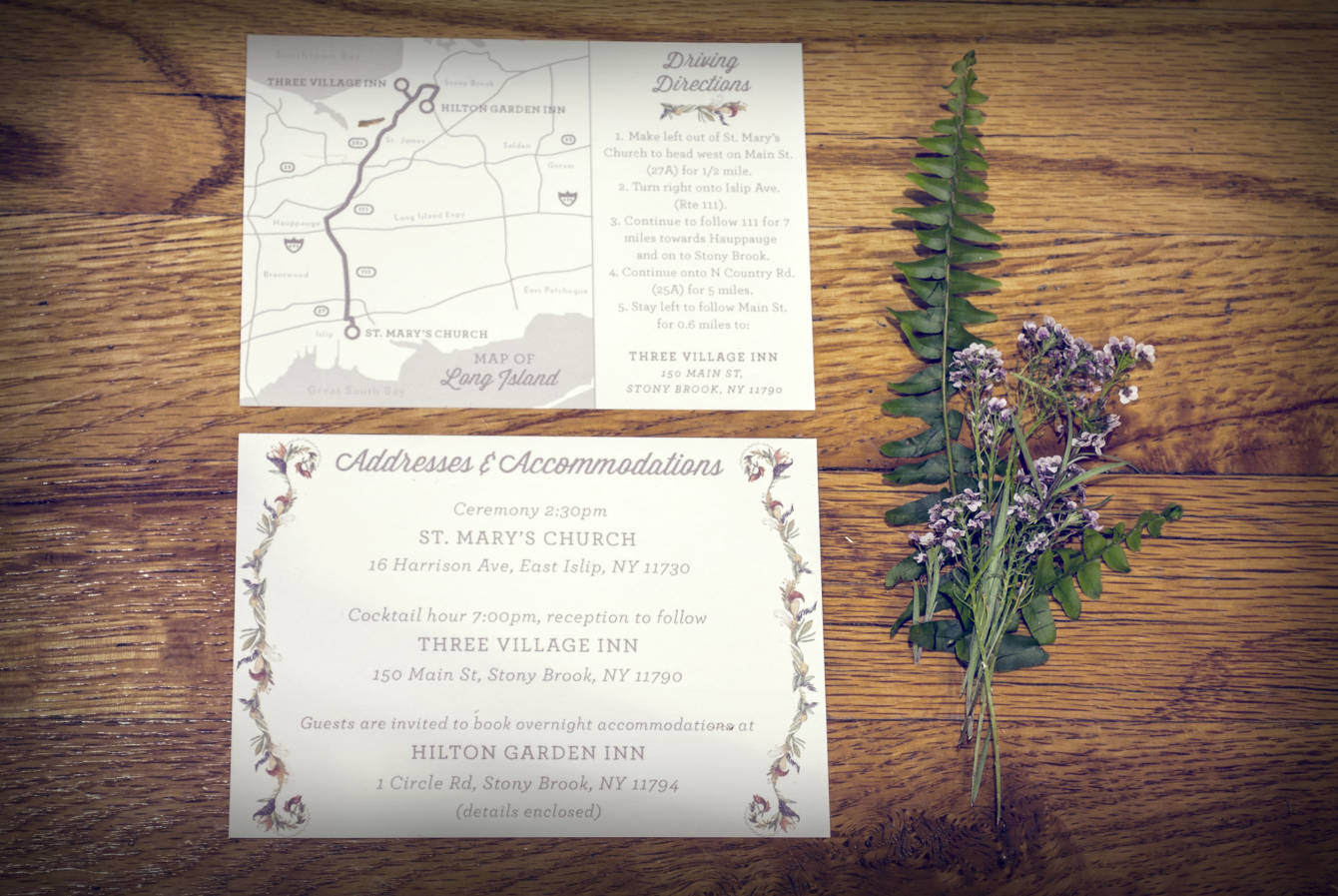 Wedding invitation directions card with map | Beachweddingtips.com
