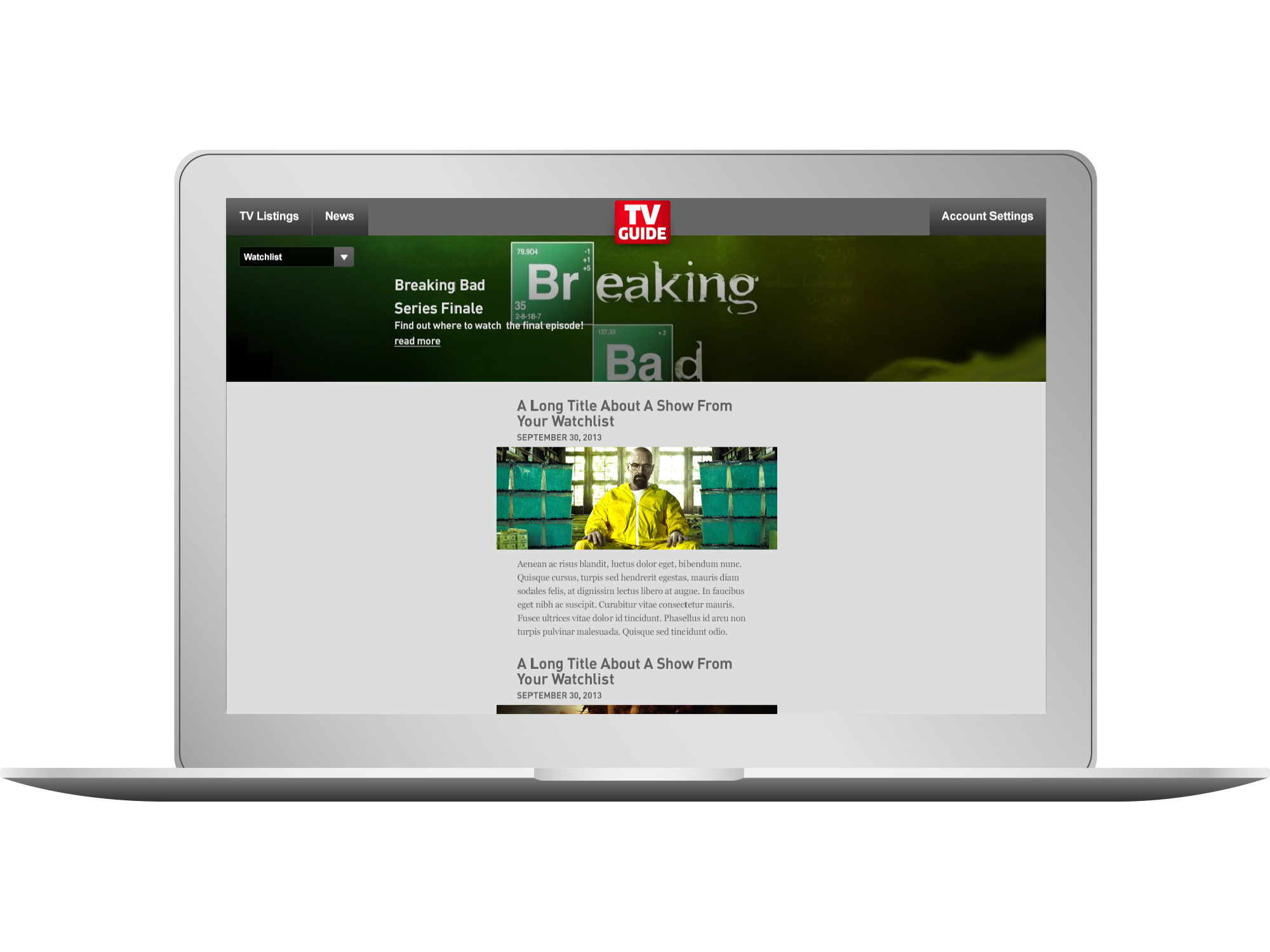 TVGuide.com Redesign - Nathan Nash