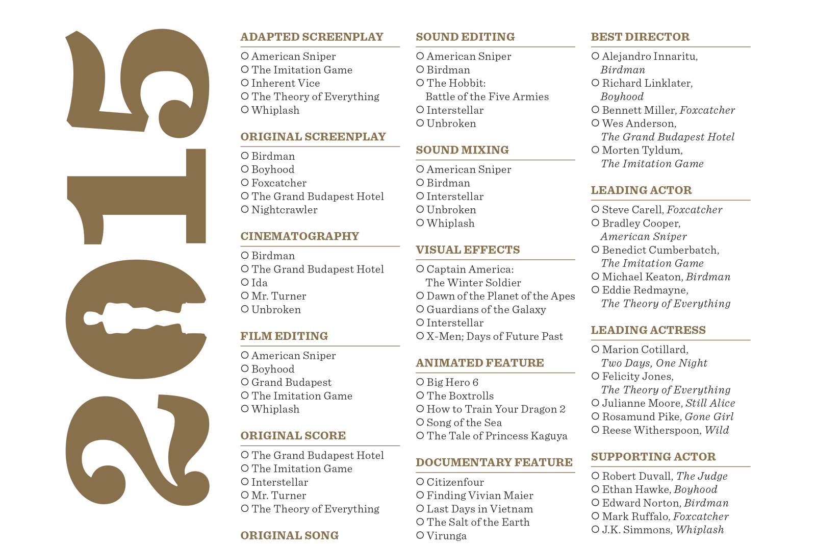 Oscar Ballots Alread Designs Graphic Design Wedding