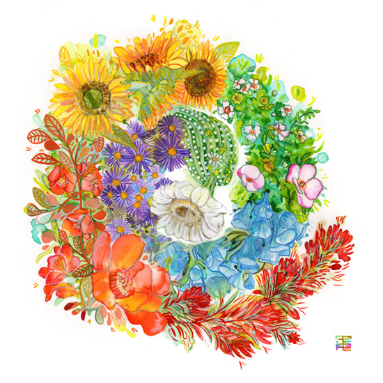 Spiral Floral Mandala Natilles Watercolor Artist Montblanc