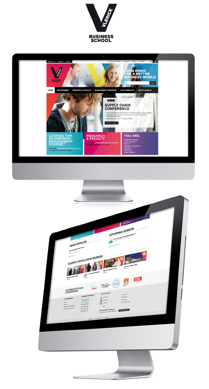 Vlerick, Website redesign - Gaëlle Spreutels - Graphic & Web designer based  in Brussels.