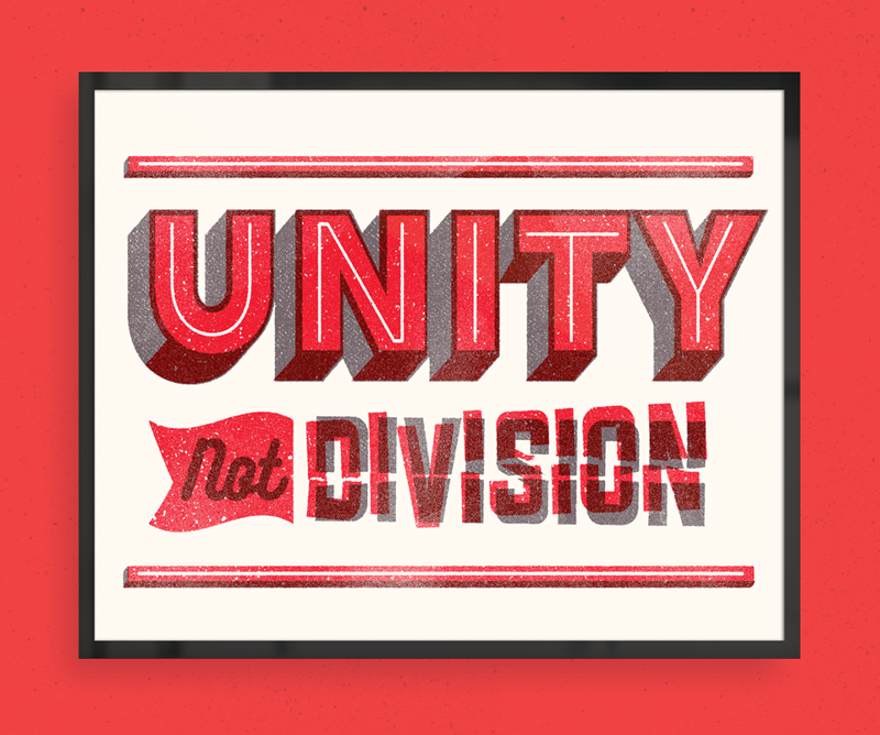 Unity not division things on fire graphic illustration and design