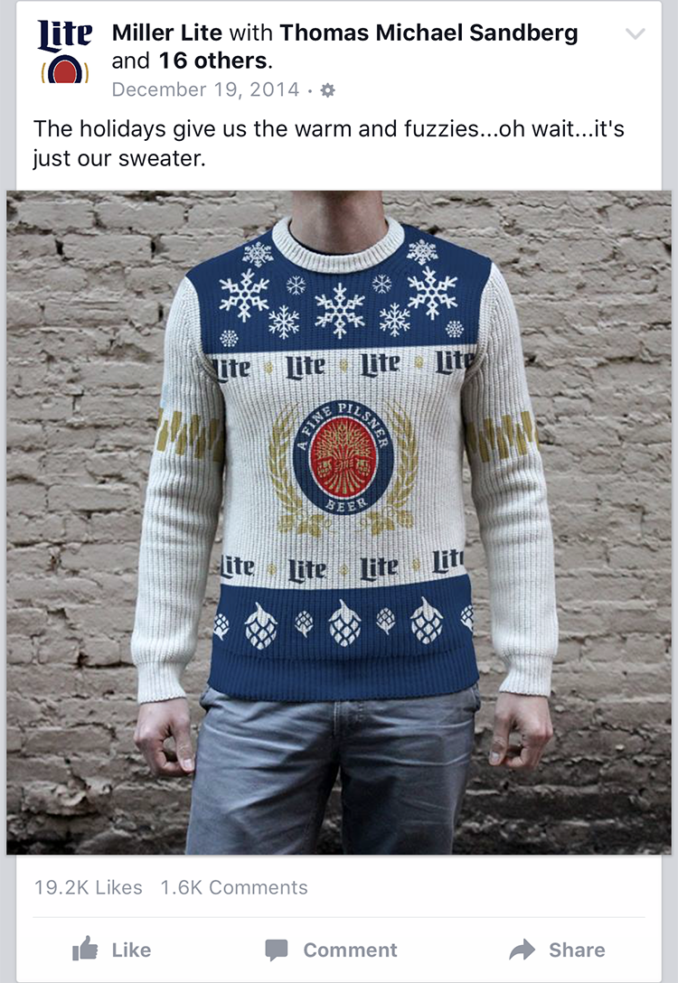 miller lite sweaters