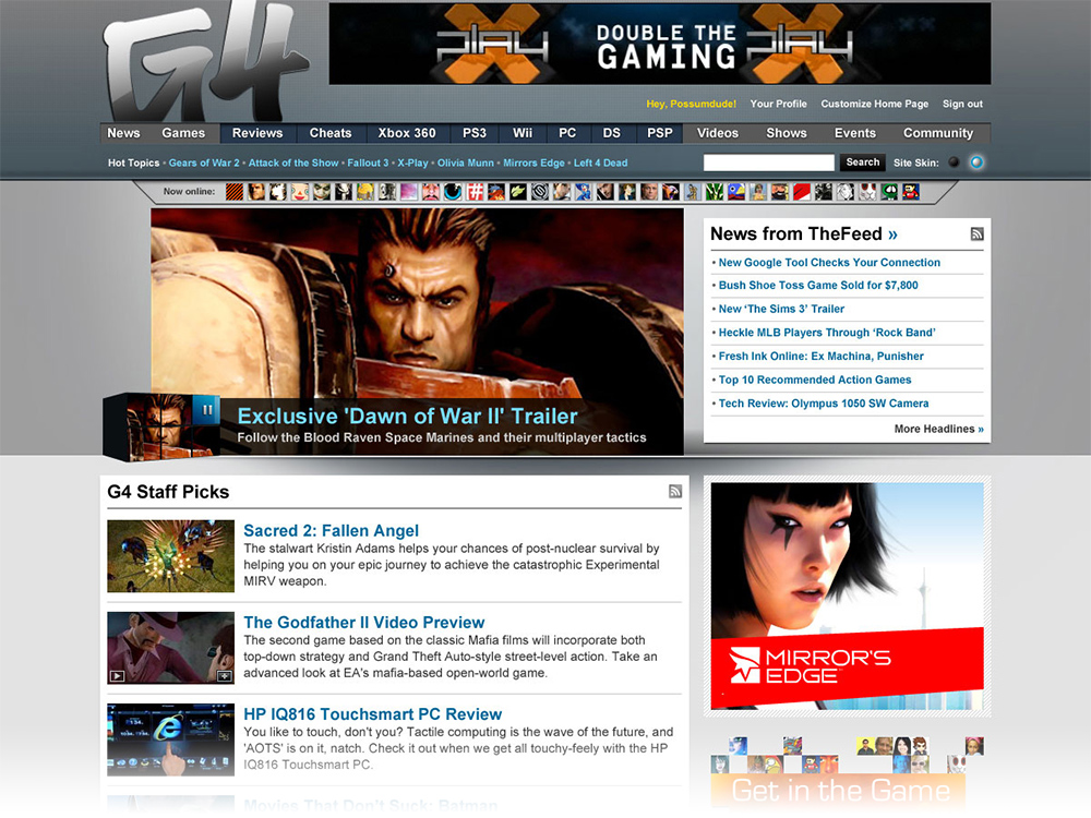 G4TV.com Redesign - Alex Louie - Freelance Interactive Designer (UX + UI)