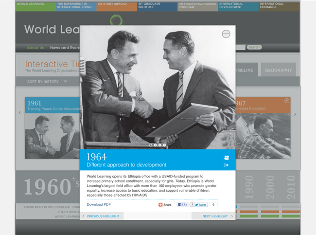 World Learning Timeline - Graphic Design Portfolio.