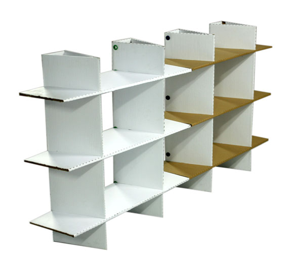 corrugated modular shelving ranadesign