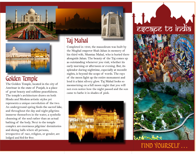 Escape to India Travel Agency - Cassandra Hendrix Portfolio