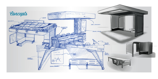 Автобусная остановка будущего рисунок