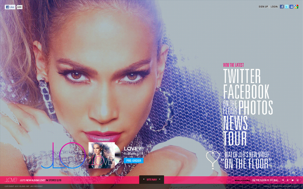 Jennifer Lopez site sng creative