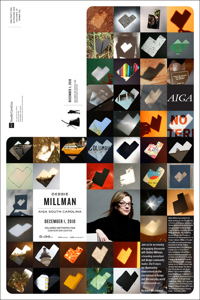 AIGA South Carolina Debbie Millman Event Poster And Mailer Ryon Edwards AIGA South Carolina Debbie Millman Event Poster And Mailer Ryon Edwards