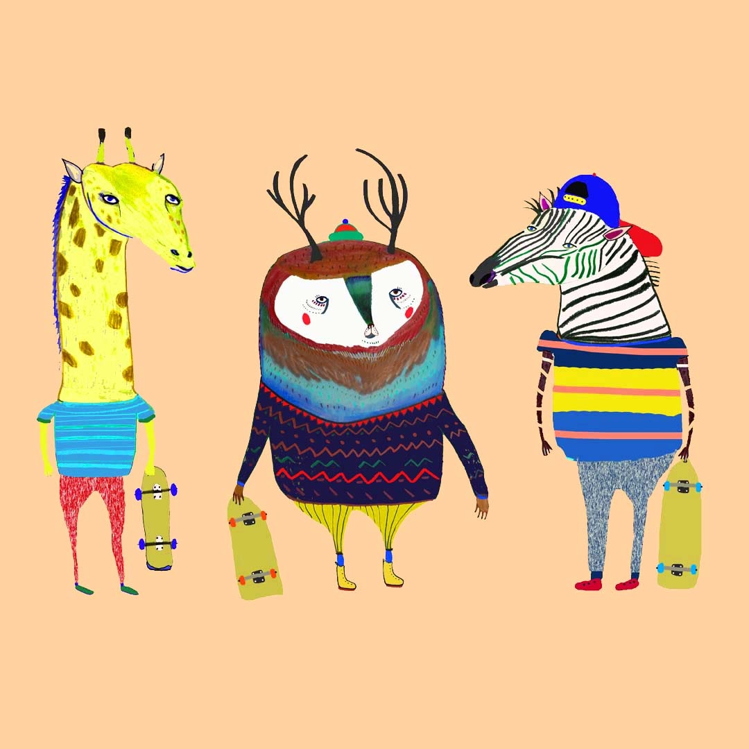 Animal Illustrations Illustrator Kids Decor Childrens Wall Art