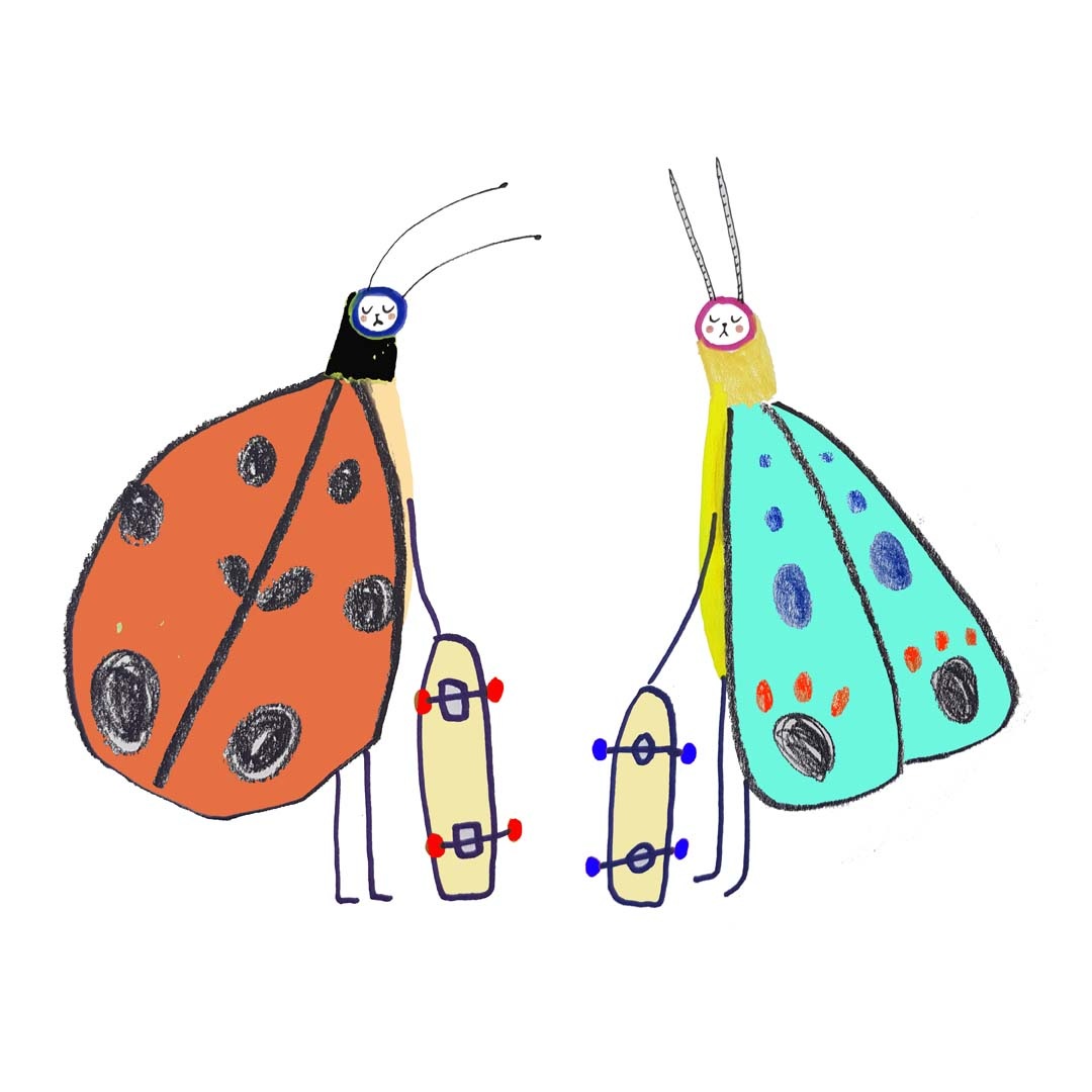 ladybird illustration, insect art, insect illustration, kids art