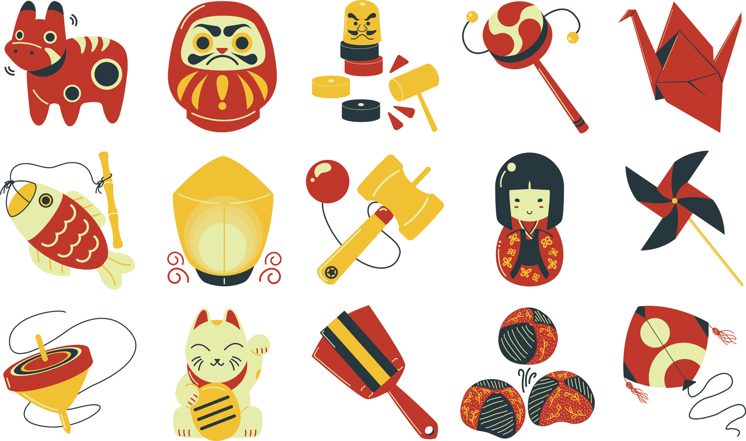 Japanese Toys Ann Macarayan Illustration