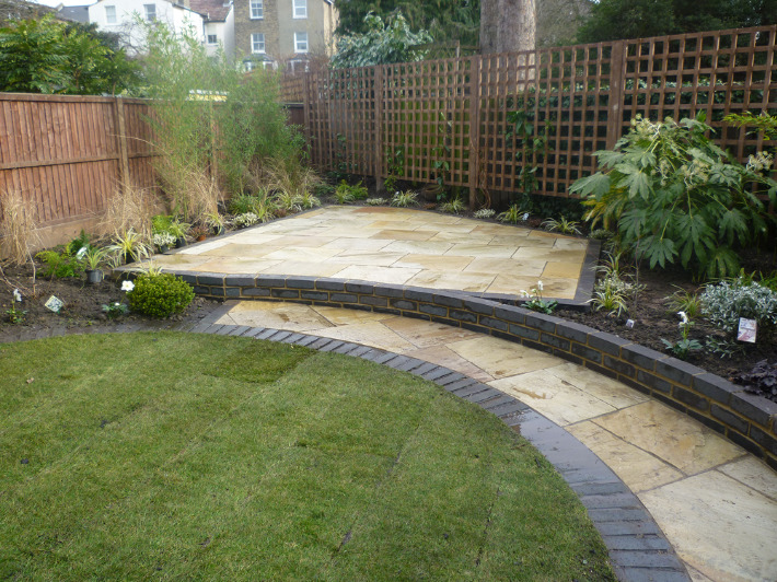 Se15 Origin Landscapes - Blue Brick Patio Edging Se15 Origin Landscapes - Blue Brick Patio Edging