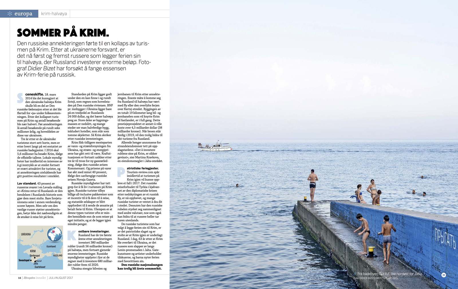 Tearsheet Didier Bizet S Summer In Crimea In Afternposten Instituteartist Com
