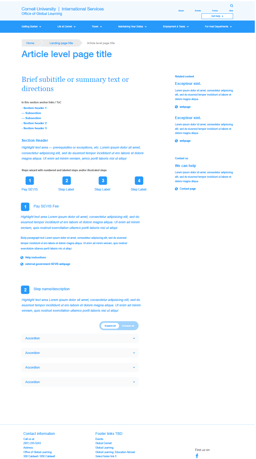 UX Case Study: International Services Cornell University Website ...