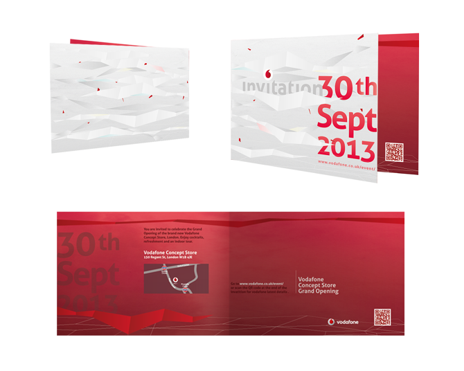 printed event invitation design vodafone thkw advertising