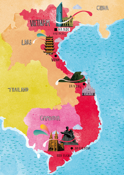 Cute Vietnam map