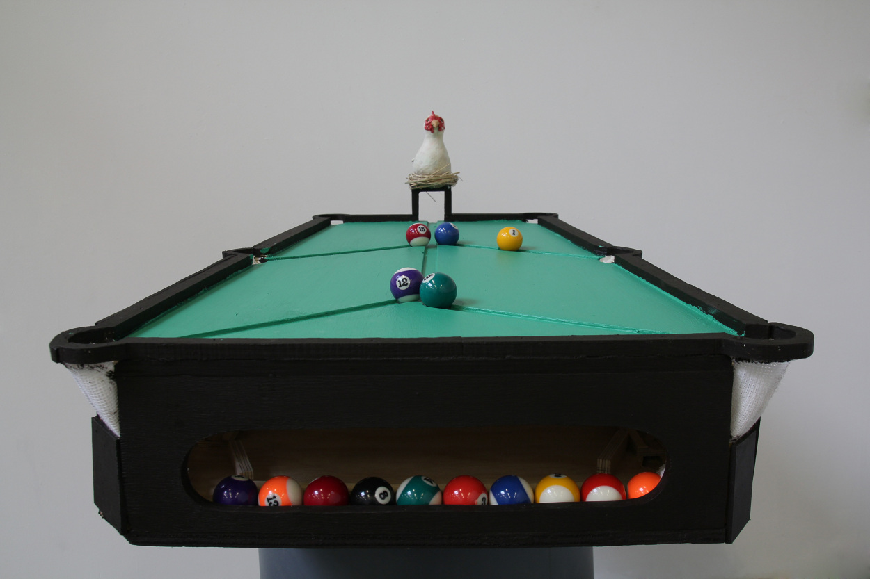 Pool Table and Hen - Madeline Finn