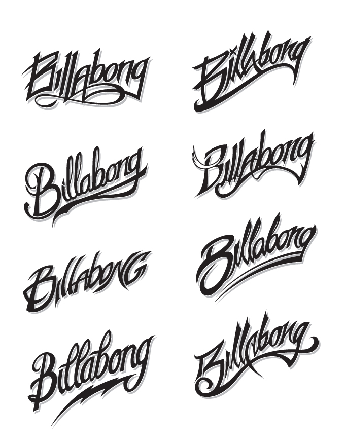 Billabong / Logos / Typography Ryan Milner Illustration Design