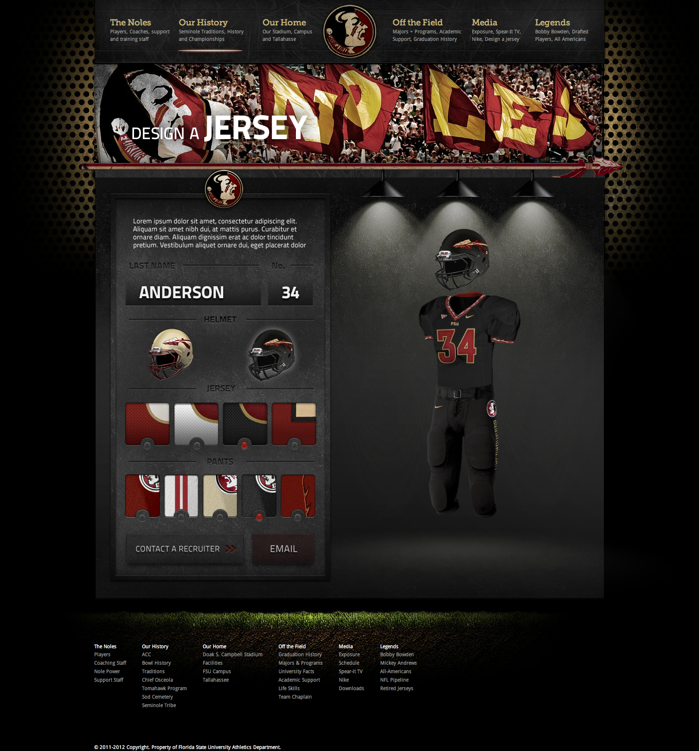 FSU Football Create Your Own Jersey Brenden Greenwood