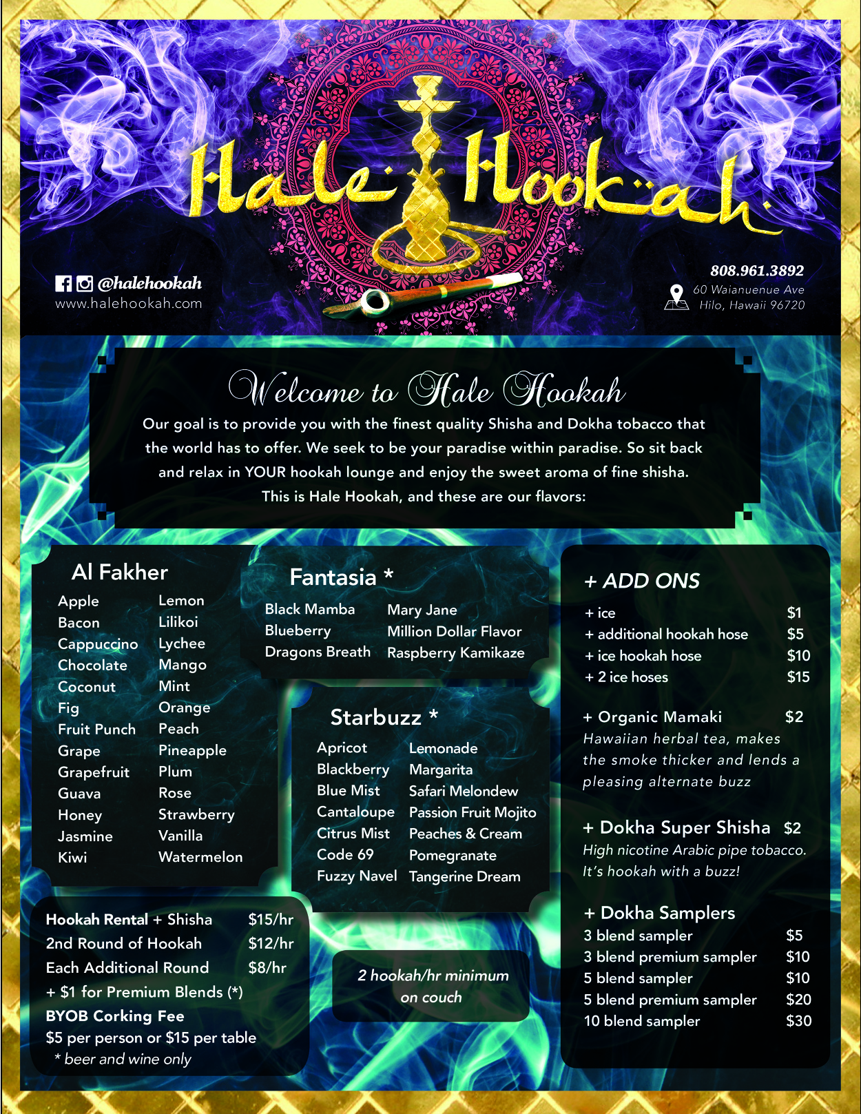 Hale Hookah Branding and Menus Orchestrated Design & Marketing