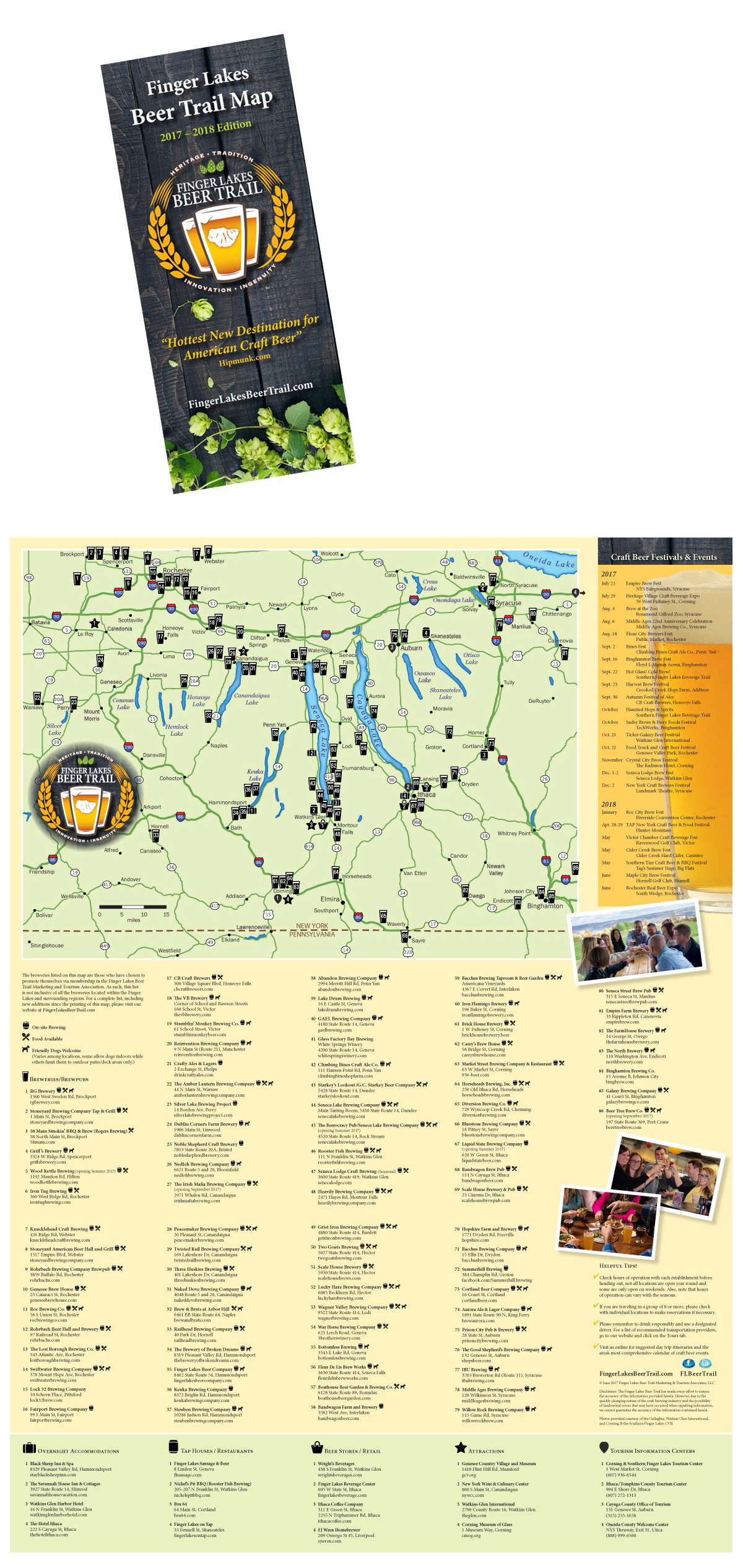 NY Finger Lakes Beer Trail Map Marie Gilbert Design