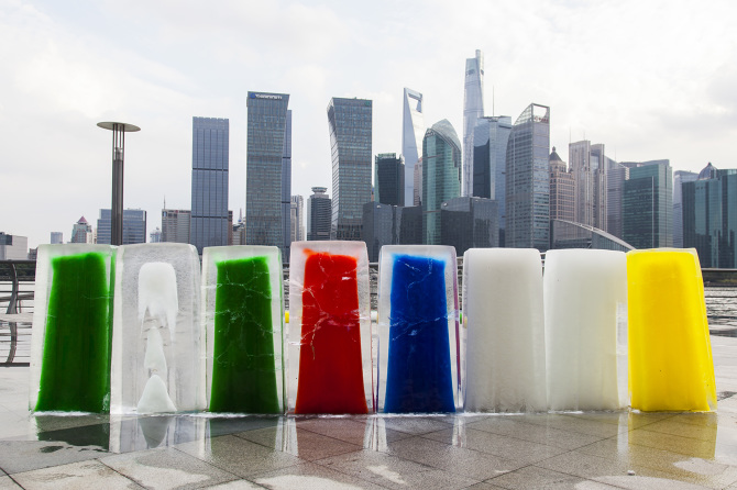 ice monument (installation shanghai) - zhenchen liu
