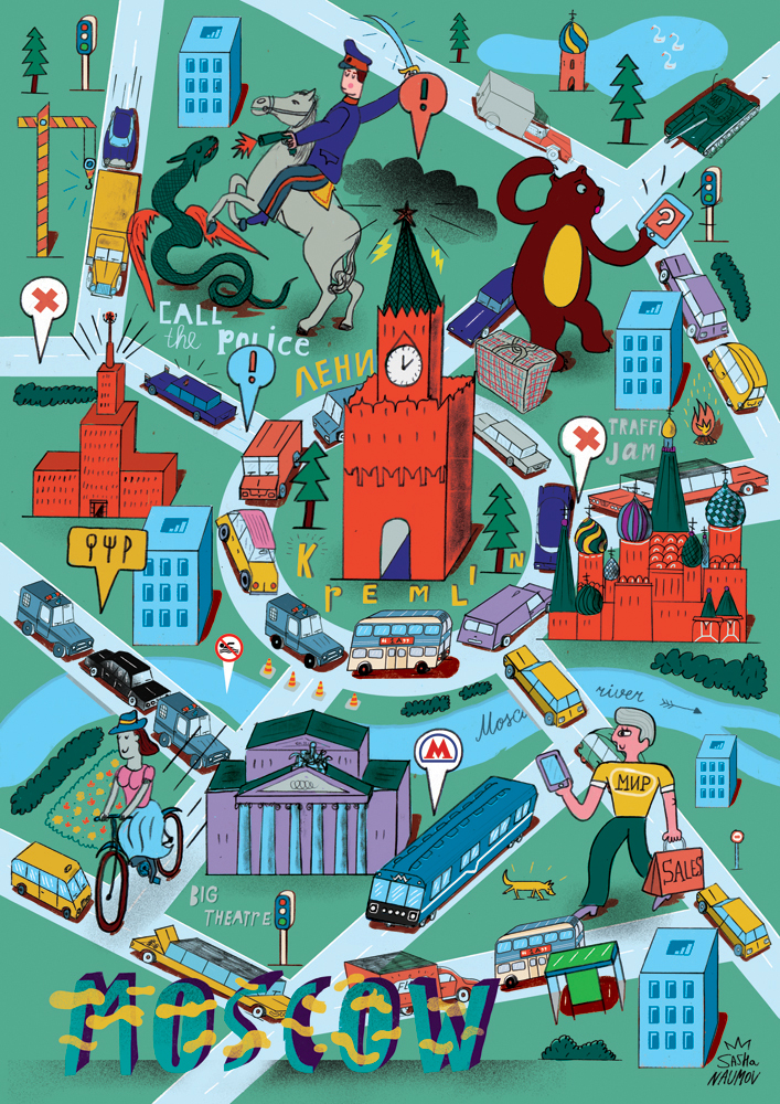 Moscow Time Now Zongraphiton Modern Illustration Graphic Label