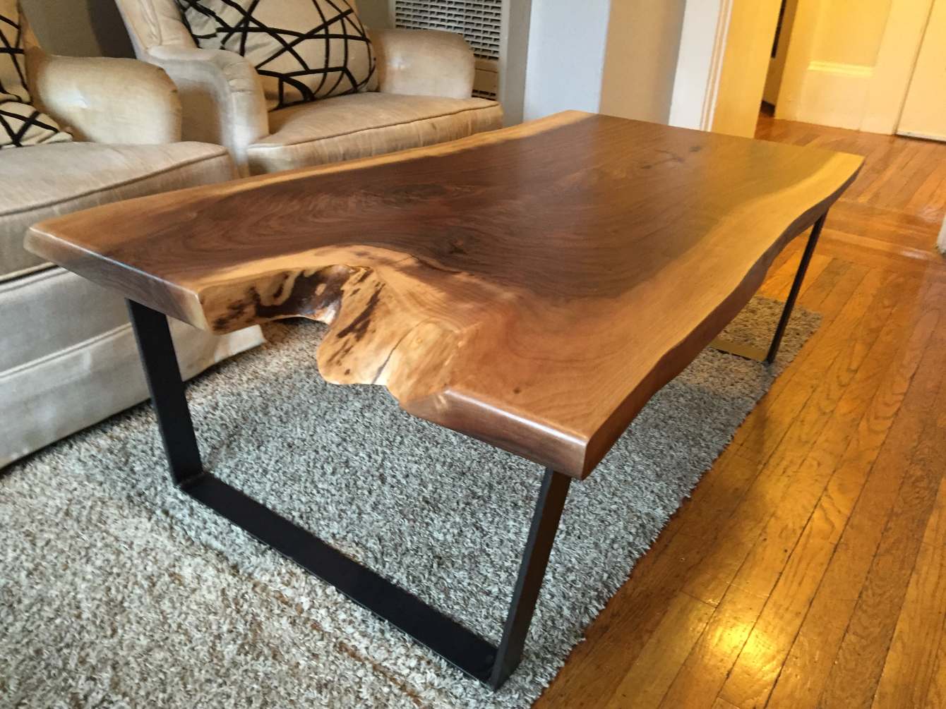 Black Walnut Slab Coffee Table Ambrose Woodworks